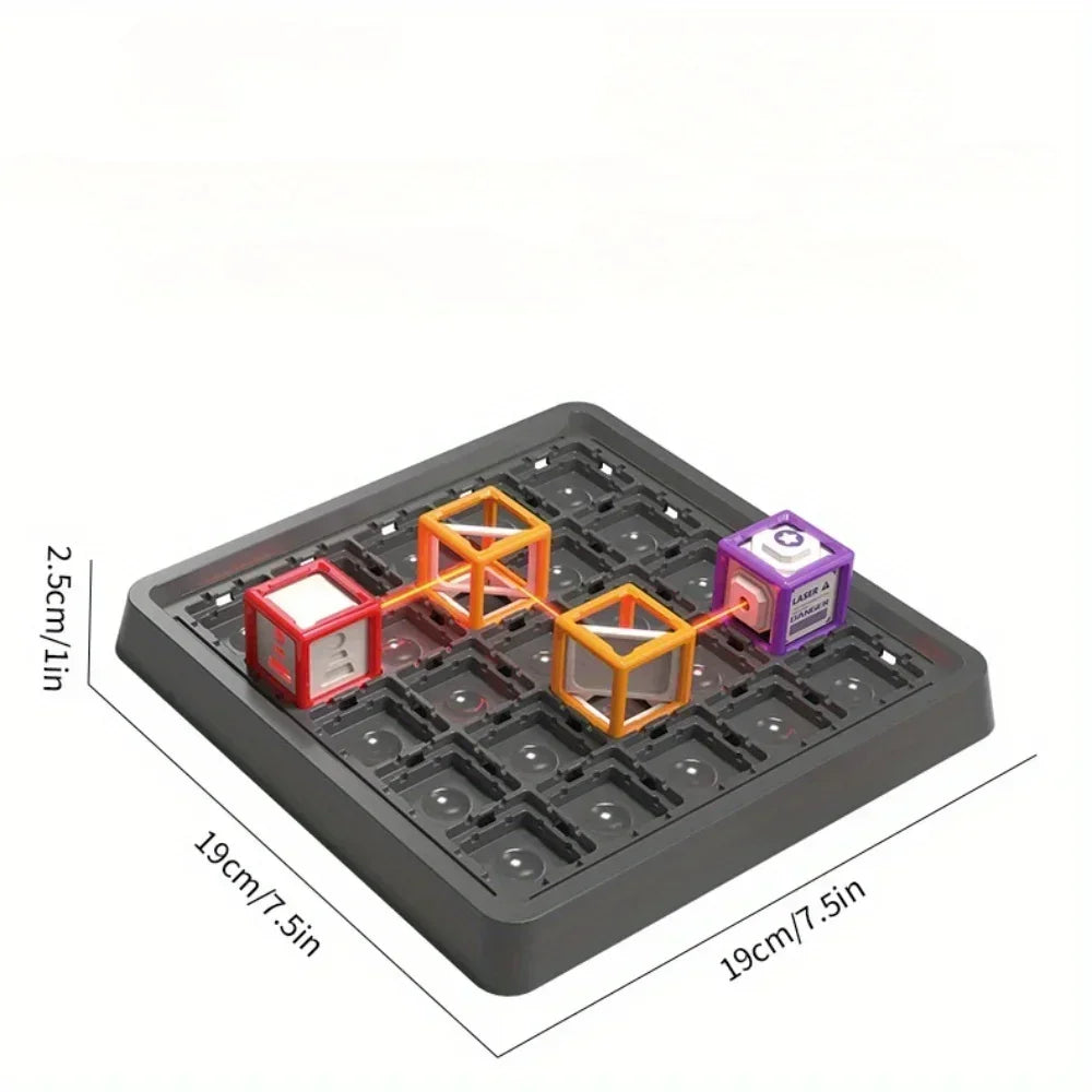 Laser Maze Stacking Educational Toy for Kids,60 Levels Challenges Laser Maze STEM Game Toys, Logic Thinking Training Board Game