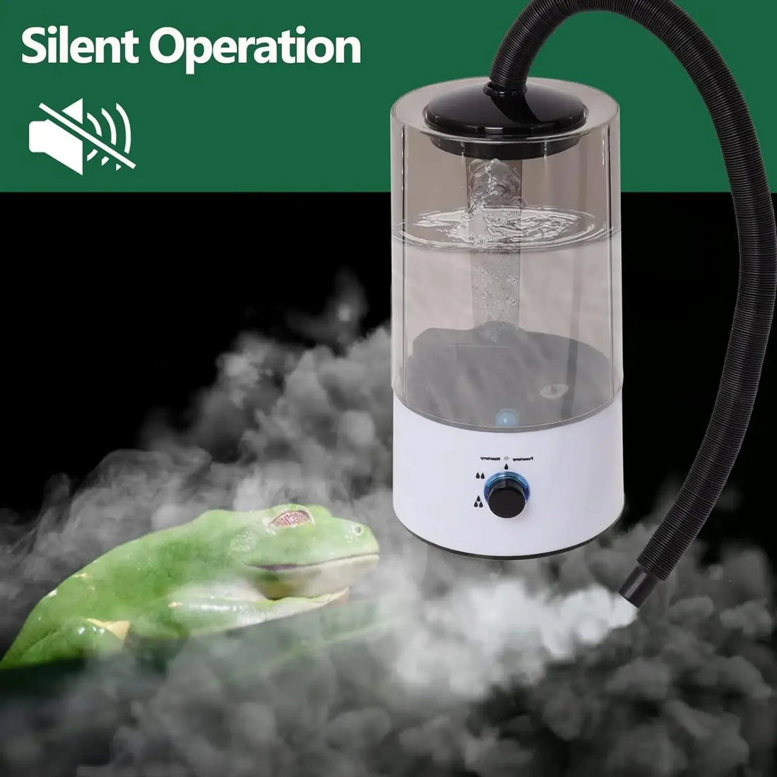 Reptile Fogger Humidifier Auto Shutdown Anti Dry Large Capacity for Turtle Chameleon Gecko Snake Terrarium Misting Machine