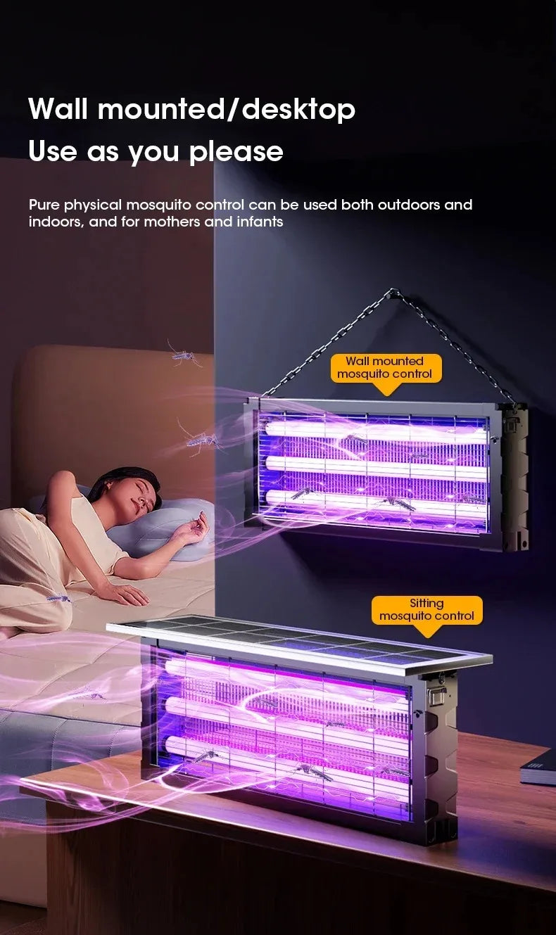 Solar Outdoor Mosquito Killer Lamp UV Light Trap Electric Shock Waterproof  Auto On Off Light Sensor Eco Friendly  Garden Camp