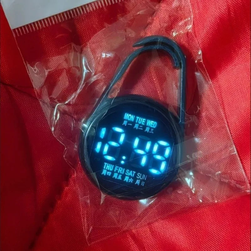 Luminous LED Electronic Watch Function Practical Digital Clock Pocket Watch for Student Mountaineer Portable Water Drop Keychain