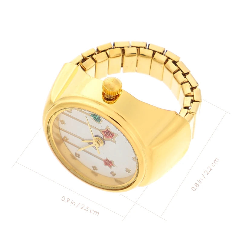 Ring Watch Finger Portable Bezel Wear-resistant People Watches For Men Stainless Steel Exquisite Wear-resistant Ring Clock Decor