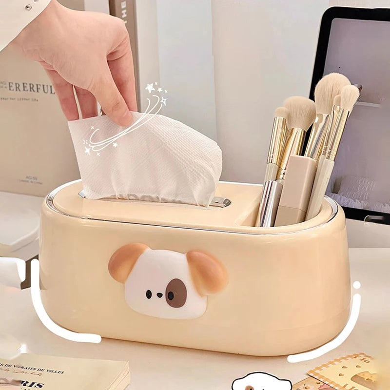 Kawaii Napkin Holder For Table Kitchen Tissue Box Luxury Tissue Case Organizer Box Home Decor Makeup Brush Storage Container