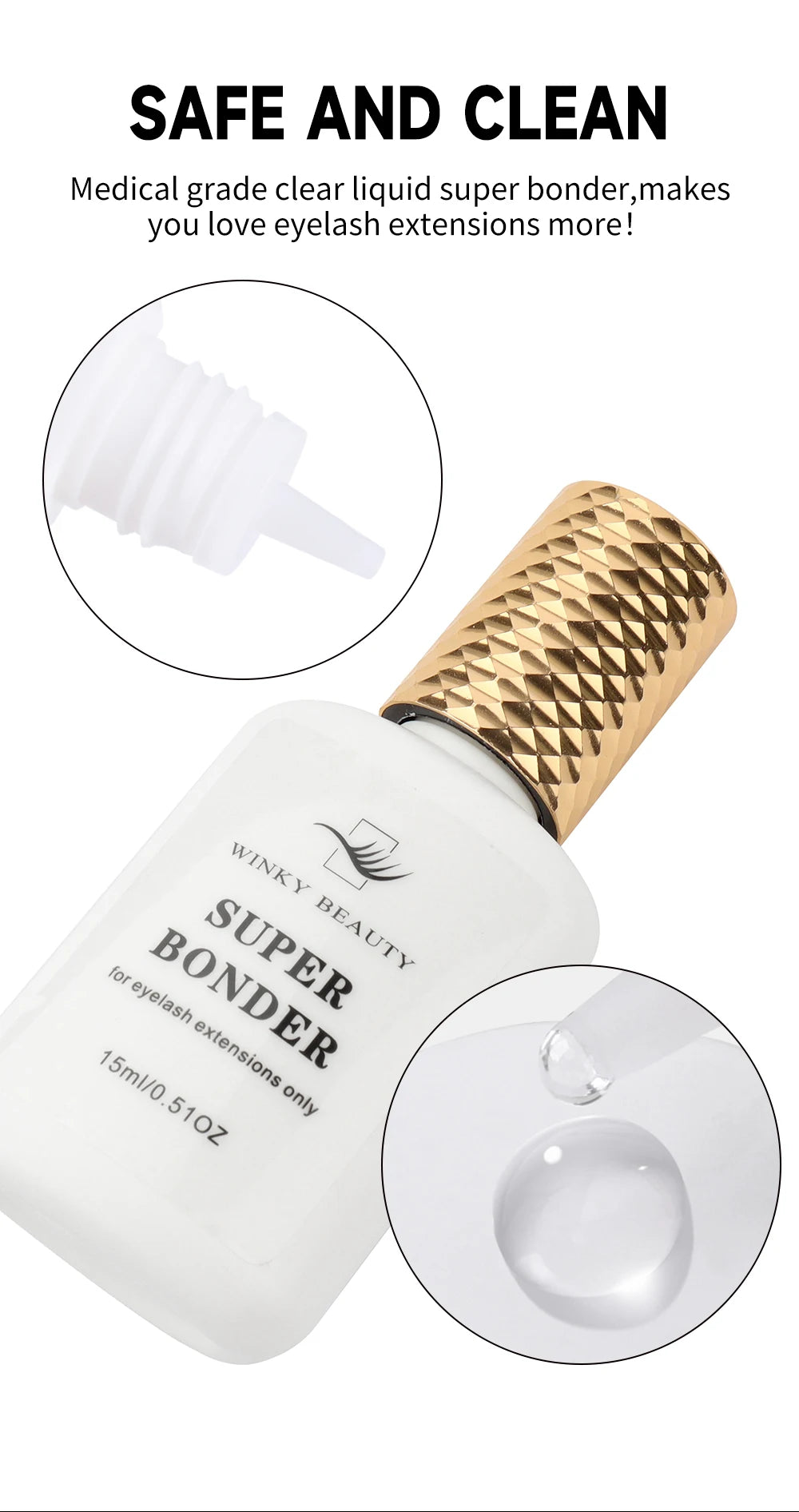 15ml Super Bonder Fixing Agent for Eyelashes Extensions Primer for Lash Glue Help Lash Bonder Adhesive Hardener Professinal