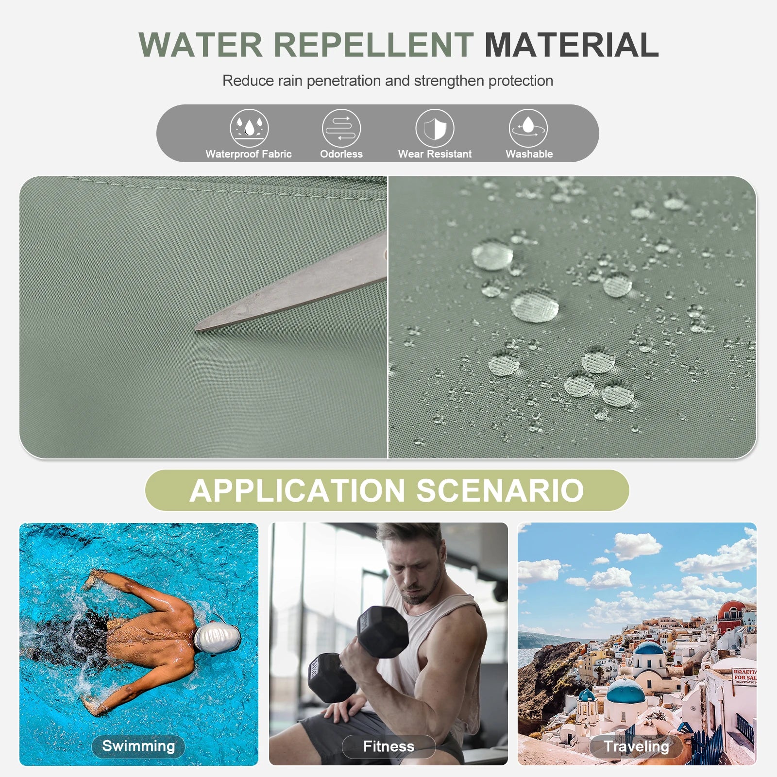 Travel bag, travel luggage, maternity bag, dry and wet separation storage bag, travel lightweight crossbody handbag，（green）.