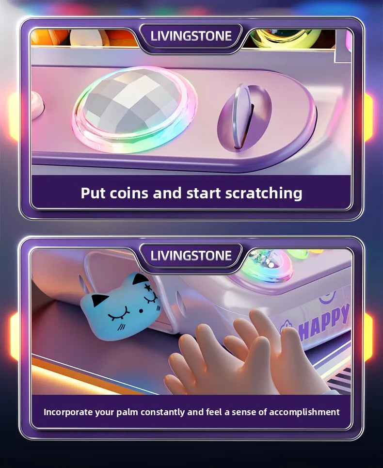 DIY Automatic Doll Machine Kids Coin Operated Play Game Mini Claw Catch Toys Crane Machines Music Doll for Christmas gifts