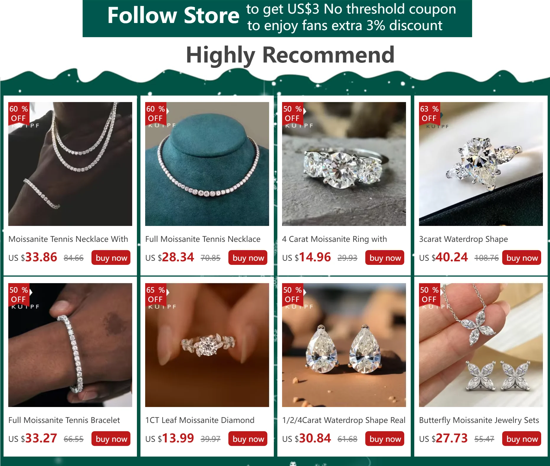 4Carat Moissanite Diamond Engagement Ring with Certificates 925 Sterling Silver Three-Stone Wedding Band for Women Fine Jewerlry