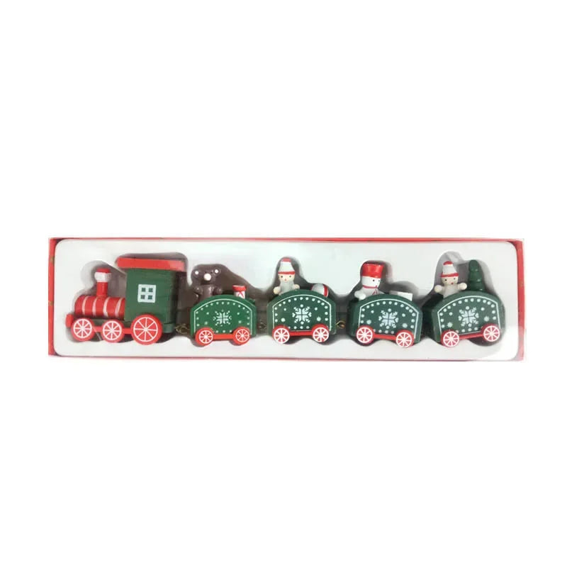Wooden Christmas Small Train Xmas Ornaments Merry Christmas Decor For Home Happy New Year 2025 Creative Kids Naviidad Gifts Gift