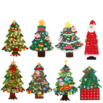 DIY Felt Christmas Tree Christmas Decoration for Home Navidad 2022 New Year Christmas Ornaments Santa Claus Xmas Kids Gifts