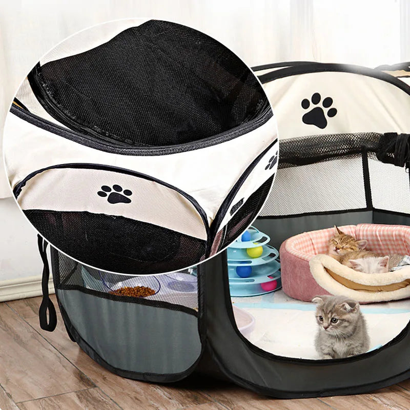 Foldable Pet Playpen Tent for Cats & Dogs