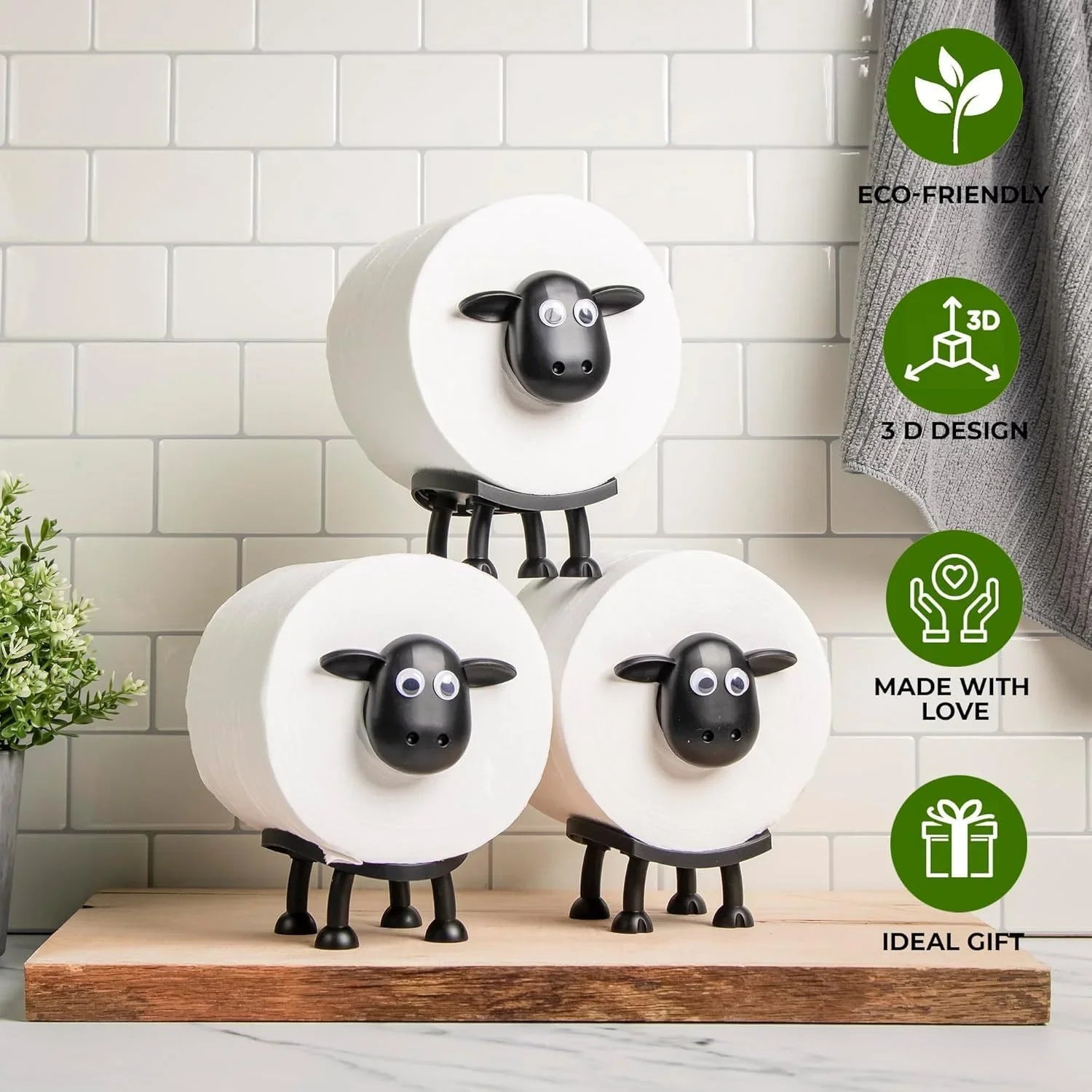 Tissue Holder，Toilet Bedroom Living Room and Kitchen Available，Interesting Sheep Toilet Paper Holder Home Roll Paper Ho