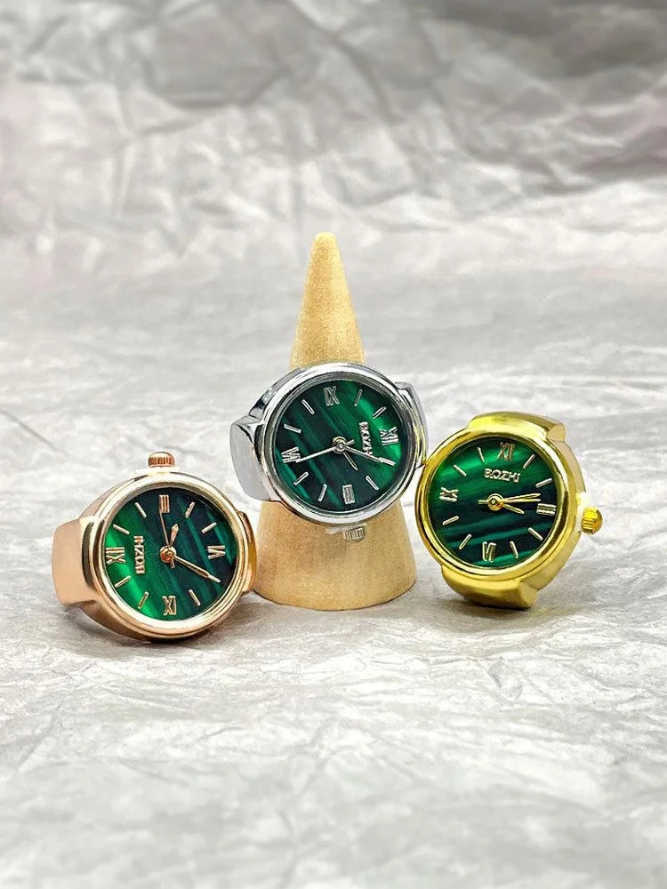 Fashion Forward Finger Watch Ring; Vintage Alloy Shell Design; Quartz Movement; An excellent choice for Men's and Women's Gift