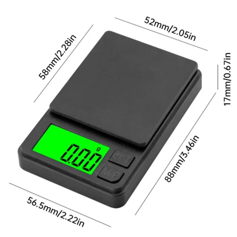 Precision Pocket Scale 1000g 0.1g Digital Gram Scale Backlit LCD Portable Jewelry Food Grain oz Tare Function Travel Use