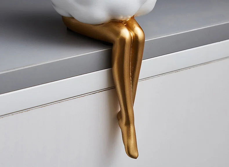Cloud Girl Sculpture Abstract Art Figure Statue Modern Table Decoration Home Luxury Room Decor Aesthetic Design Figurine Crafts