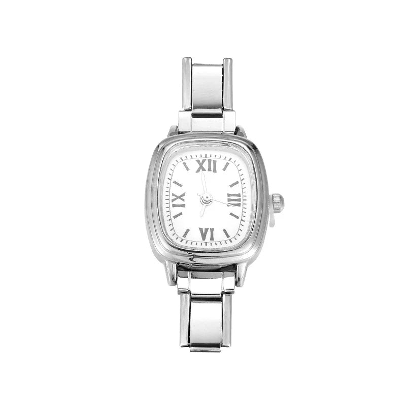 Fashion Watch Women's DIY 9MM Width Italian Elastic Charm Stainless Watch Header Linker Bracelet Jewelry Birthday Gift