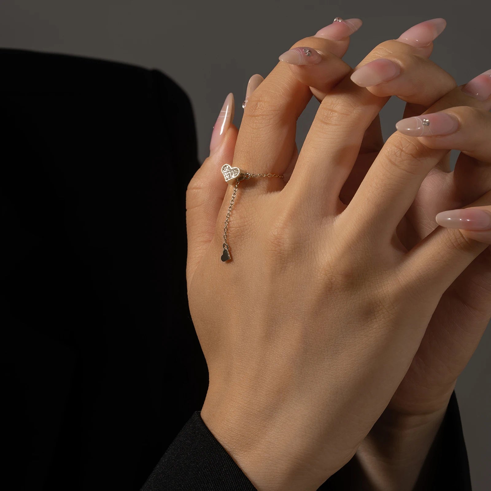 VEWANT Women 925 Sterling Silver Heart Zircon Adjustable Flexible Fix Pulling Rings 2024 Birthday Party Fashion Fine Jewelry