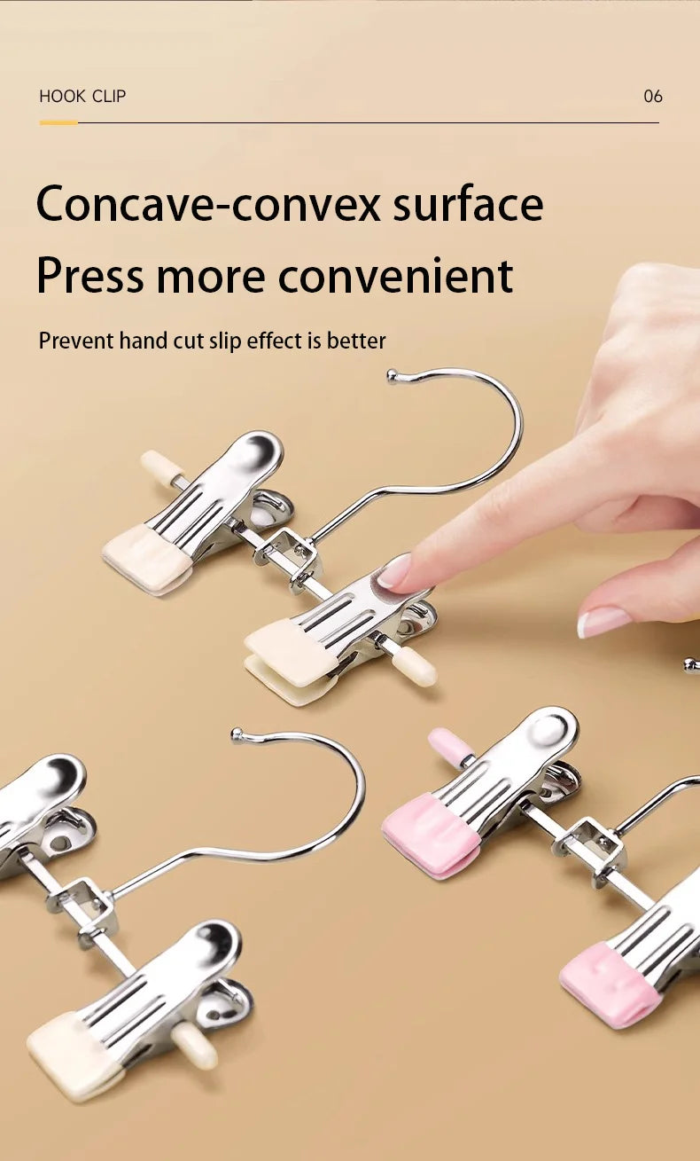 Stainless Steel Multi-Functional Clothes Hanger Clips – Wardrobe Organizer