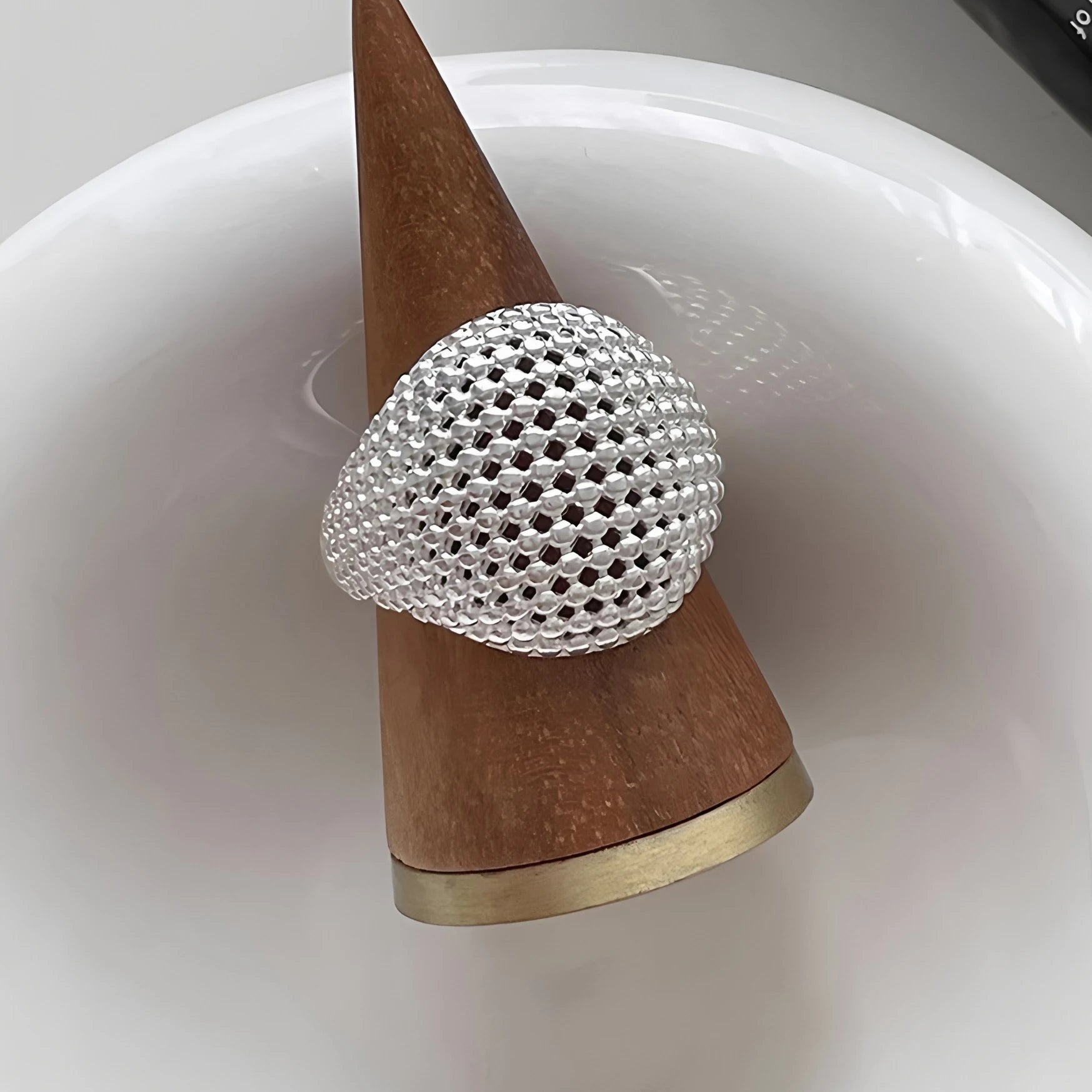 PANJBJ 925 Sterling Silver Geometry Crystal Ring For Women Ellipse Exaggerated Punk Water Drop Open Jewelry Gift Dropshipping