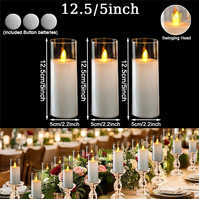 10-180PCS Wedding Led Candles Artificial Candles Led Flickering Flameless Candles with Batteries Operated Home Decor Acrylic Cup