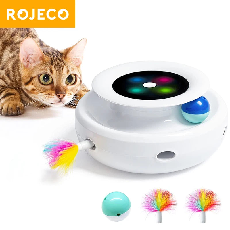 2-in-1 Smart Interactive Cat Toy Set Feather