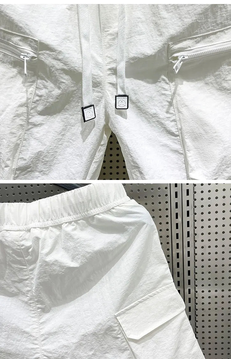 Summer Men's Casual Sports orts Qui Dry Beach Fourths Multi kets Youth Active Sle mid Waist Straight Leg een Color