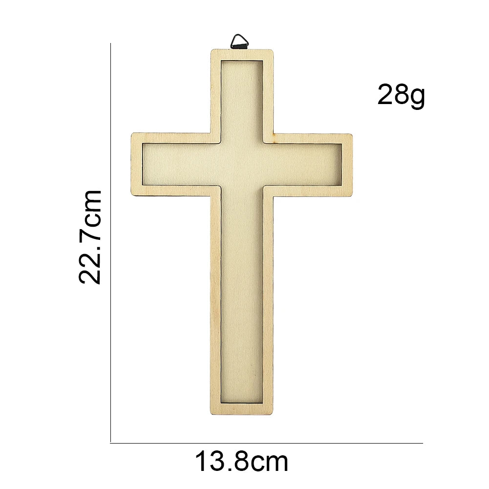 Log Cross Wall-mounted Large Christ Decorations Hanging Simple Wooden Crafts Altar Church Wall Decoration Holiday Atmosphere
