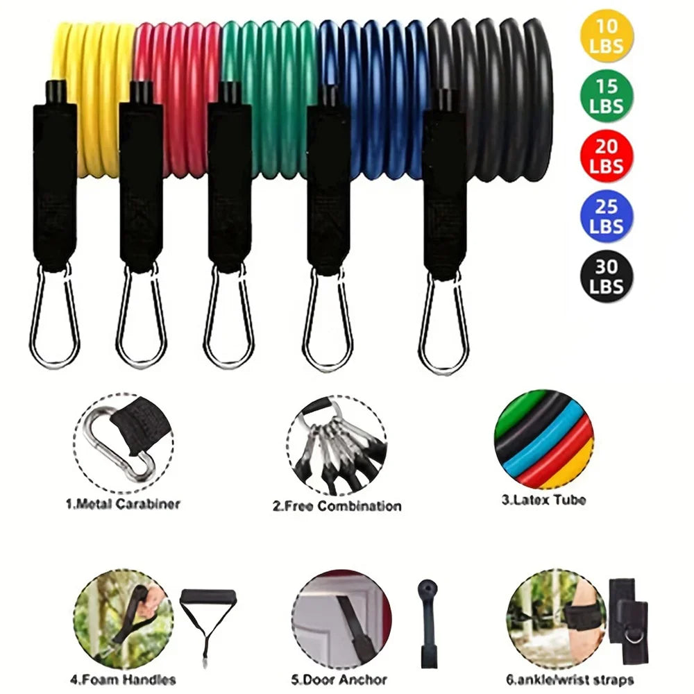 11-Piece Resistance Bands Set for Full Body Training
