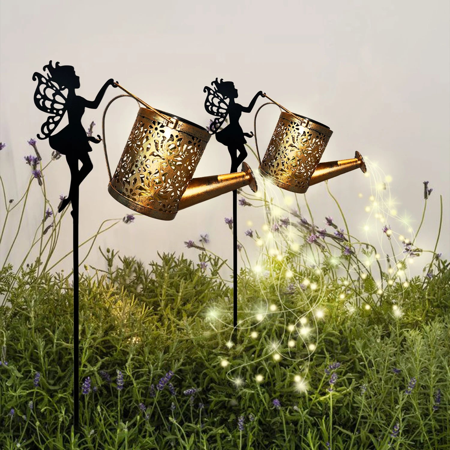 Solar Fairy Watering Can Lights – Outdoor Decorative Kettle with Cascading String Lights, Perfect for Garden Décor & Gifts