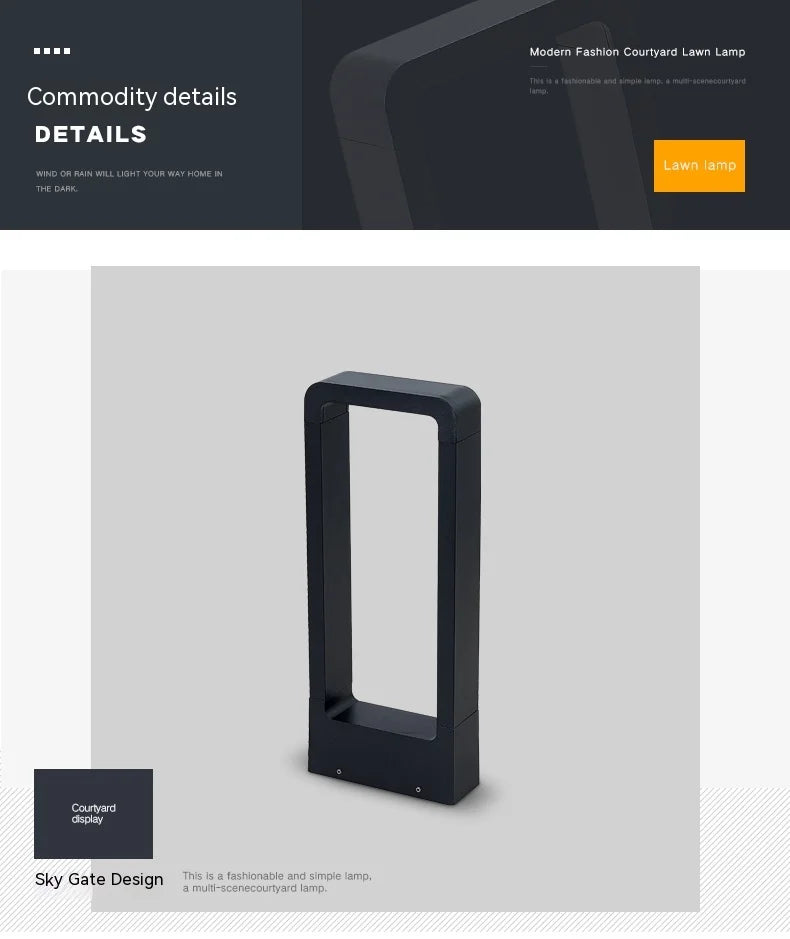 LED10W Lighting Lawn Lamp Outdoor Waterproof IP65 Aluminum Alloy Chinese-Style Arch Shape Park Villa Garden Landscape Decoration