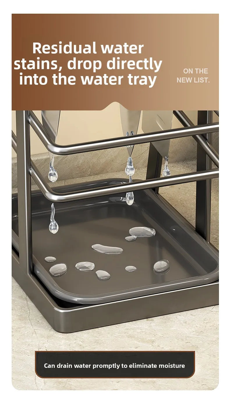 Kitchen knife rack storage rack countertop drainage all-in-one knife storage rack kitchen knife rack for home knife holder