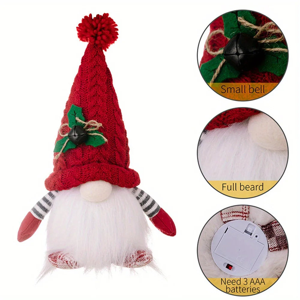 Christmas Doll Gift Ornament Christmas High end Lantern Dwarf Knitted Hat Rudolf Doll Ornament santa gnome christmas decorations