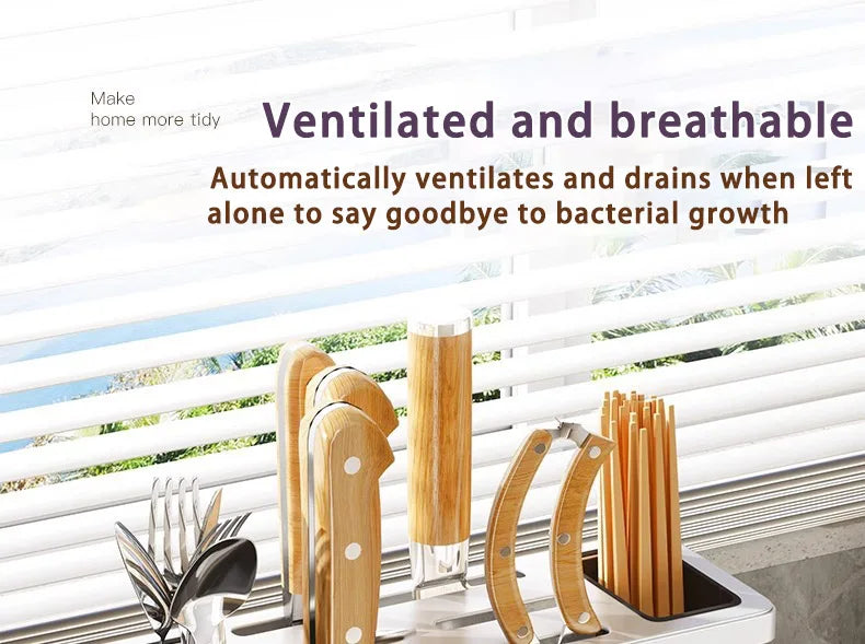 Kitchen Knife Holder Storage Rack Wall-Mounted Multi-purpose Storage Knife Rack Detachable Stainless Steel With Brackets Hooks