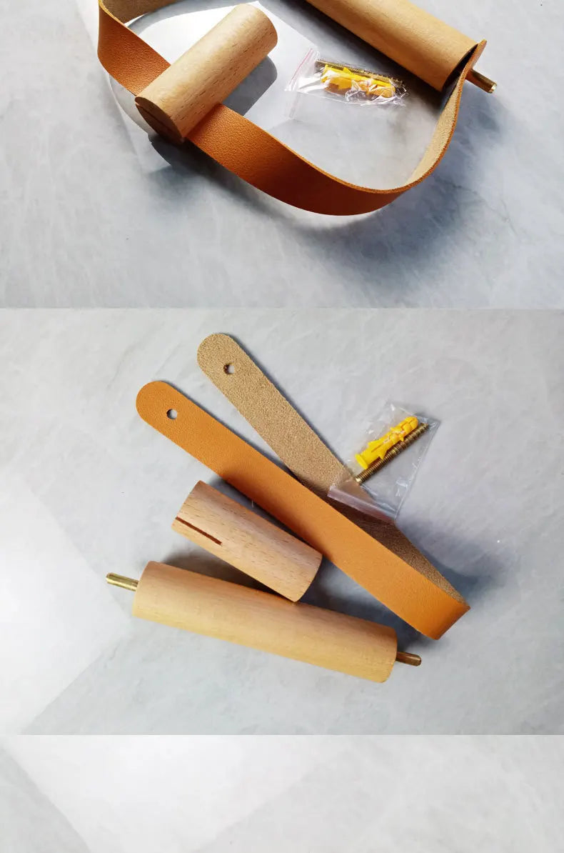 Kitchen Vertical Tissue Holder Tilet Wooden Wall Paper Roll Holder Creative Nordic Bathroom Perforated Tissue Holder