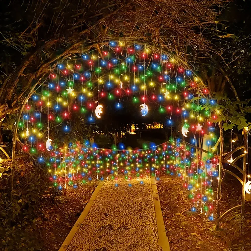 Solar Icicle Lights Wedding Decoration Fairy Lights String 8 Modes Outdoor Eaves Decoration For Christmas Party Garden Lighting