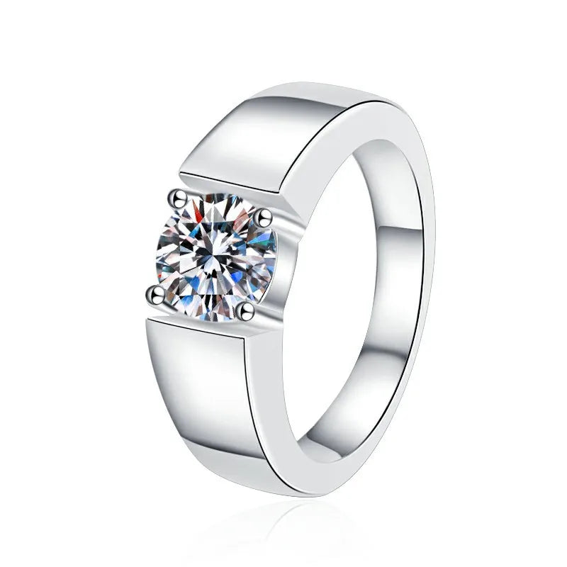 0.5-2CT D Color Moissanite Engagement Ring for Women 925 Sterling Silver Gold Plated Solitaire Rings Wholesale