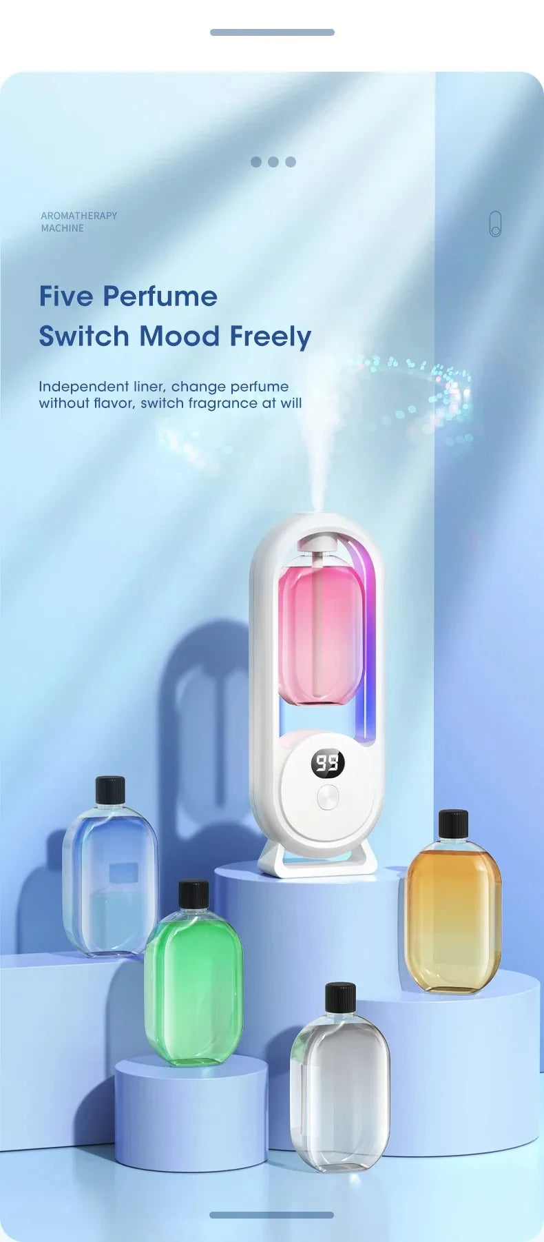 Automatic Nebulizer Essential Oil Diffuser Home Fragrance Machine Kitchen Toilet Deodorizer Perfume Scent Machine
