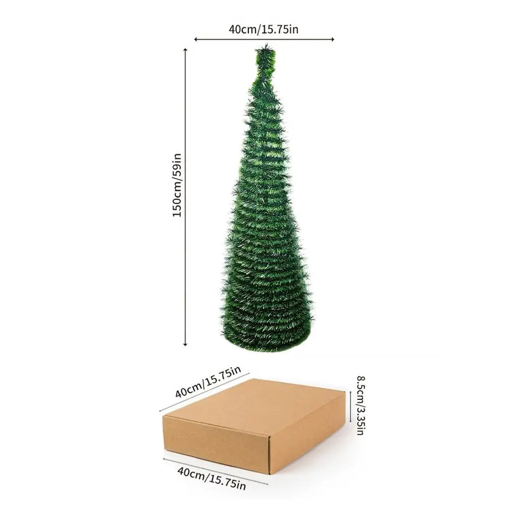 Artificial Christmas Tree 150cm Backyard Festival Decor Foldable Faux Christmas Tree New Year Navidad Decor For Indoor Outdoor