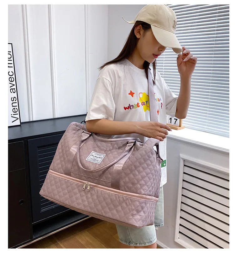 Lightweight Luggage Bag, Large Capacity Travel Duffle Bag Gym Tote Bags, Shoulder Weekender Overnight Bag