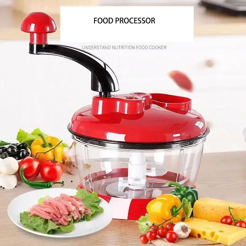 Manual Multifunctional Food Processor Chili Garlic Slicer Vegetable Fruit Chop up Machine for Kitchen
