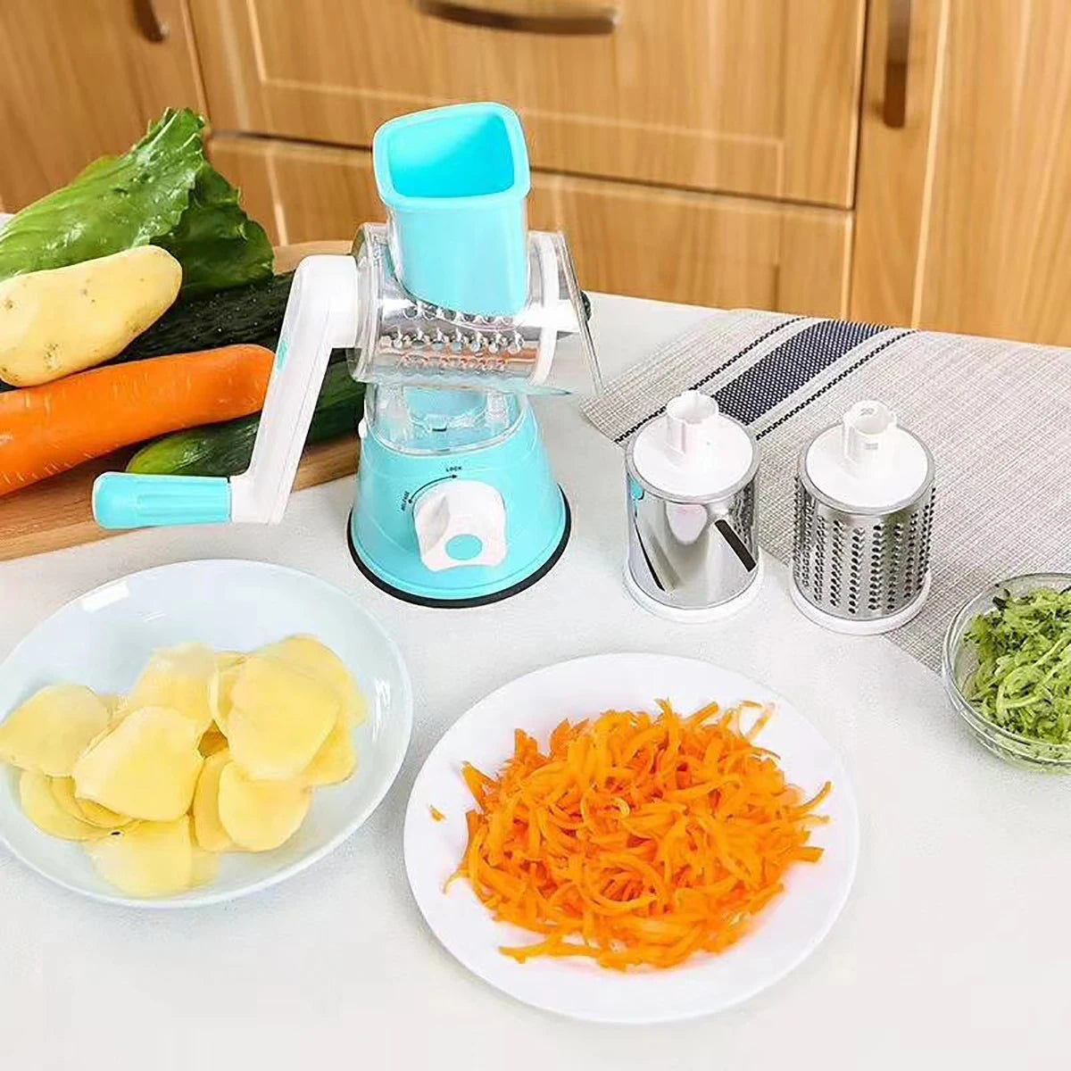 Household Multifunctional  Roller Vegetable Cutter Hand Crank Kitchen  Grater Cheese Peanut Cookie Chopper tools