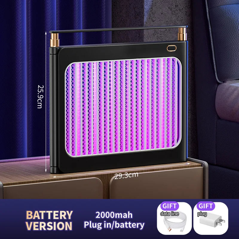 Rechargeable Energy Saving Mosquito Killer Lamp UV Trap Shock Safe Design 100㎡ Coverage Auto On Off No Chemicals Indoor Outdoor