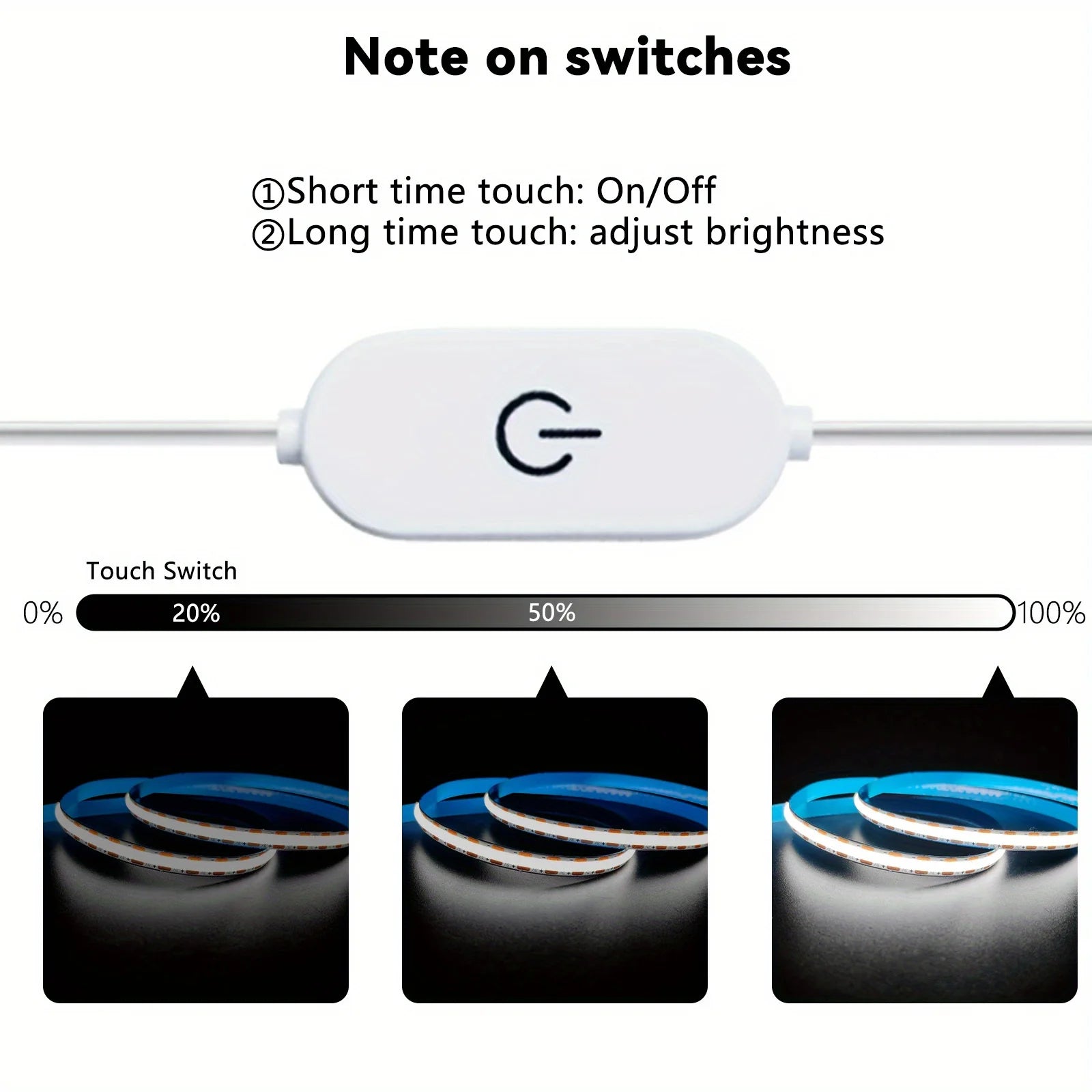 5V USB COB LED Light Strip Linear Touch Dimmable Flexible Diode Tape Home Christmas Lights TV Mirror Backlight Room Decoration