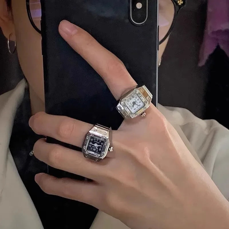 Fashion Rings Finger Watches for Women Men 2025 Fashion Party Quartz Watches Unisex Couple Rings Jewelry Gifts
