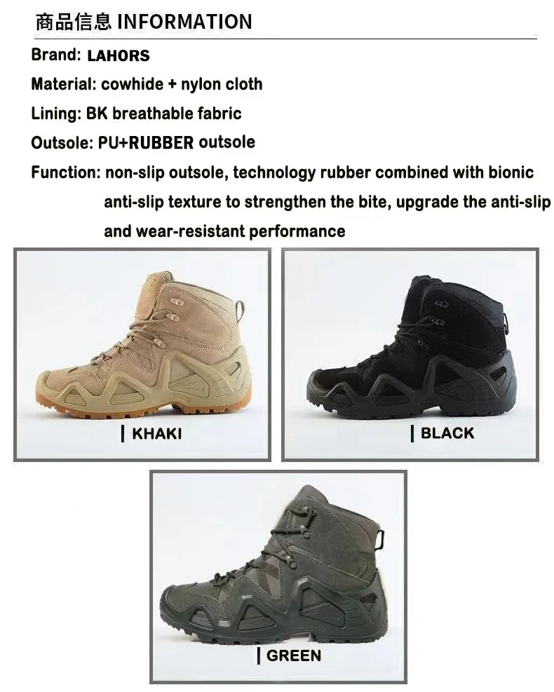 Men’s Waterproof Tactical Combat Boots – Outdoor Hiking & Work