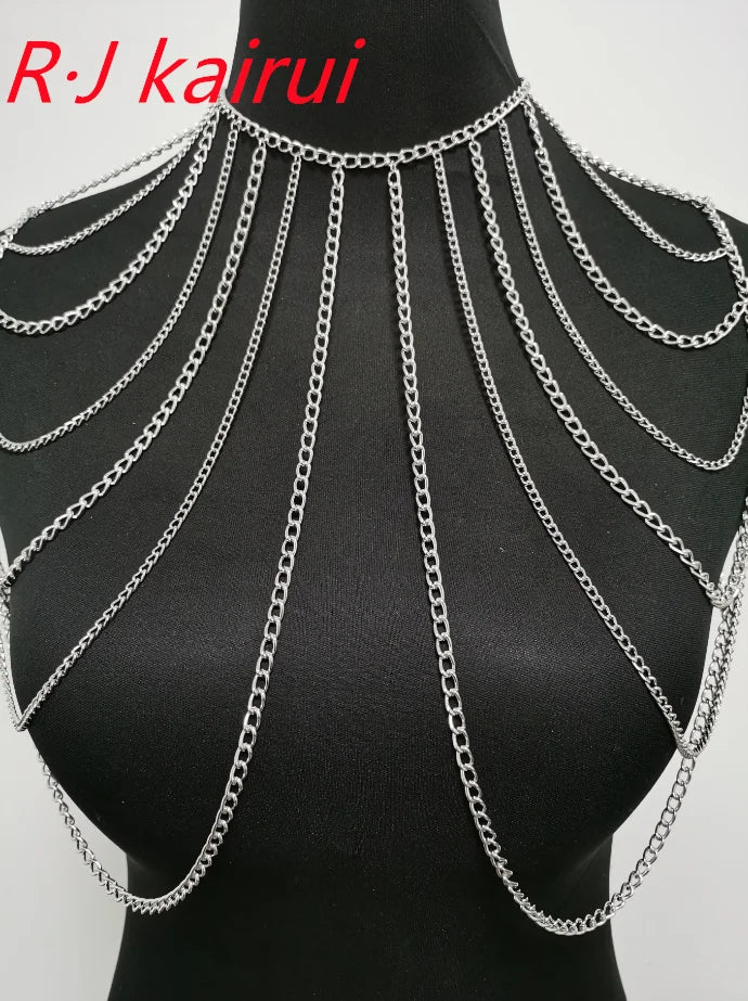 FREE SHIPPING STYLE A36 Gold Colour CHAIN DOUBLE SHOULDERS CHAIN JEWELRY 3 COLORS