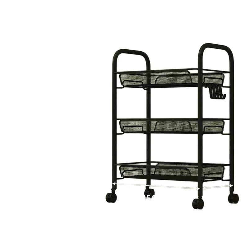 Kitchen Cart Organizer Rolling Trolley Storage Cart Portable Multifunctional Vegetable Fruit Basket Wheels Utility Furniture