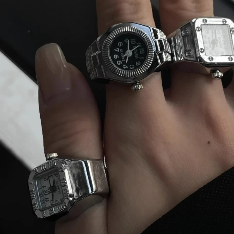 Fashion Rings Finger Watches for Women Men 2025 Fashion Party Quartz Watches Unisex Couple Rings Jewelry Gifts