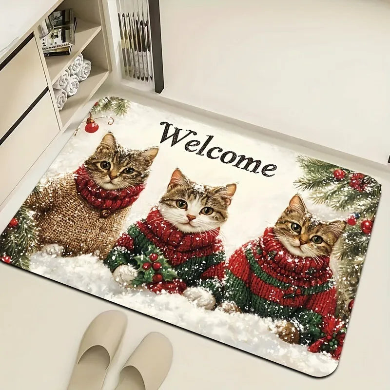 Christmas Door Mat Red Santa Claus Outdoor and indoor Gingerbread Man Carpet New Year 2026 Merry Christmas Home Decor Foot Mat