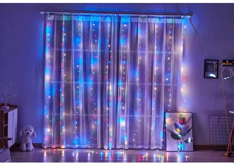 christmas lights decorations lamp holiday lighting USB Holiday Curtain Garland Lamp fairy lights lights decoration led light