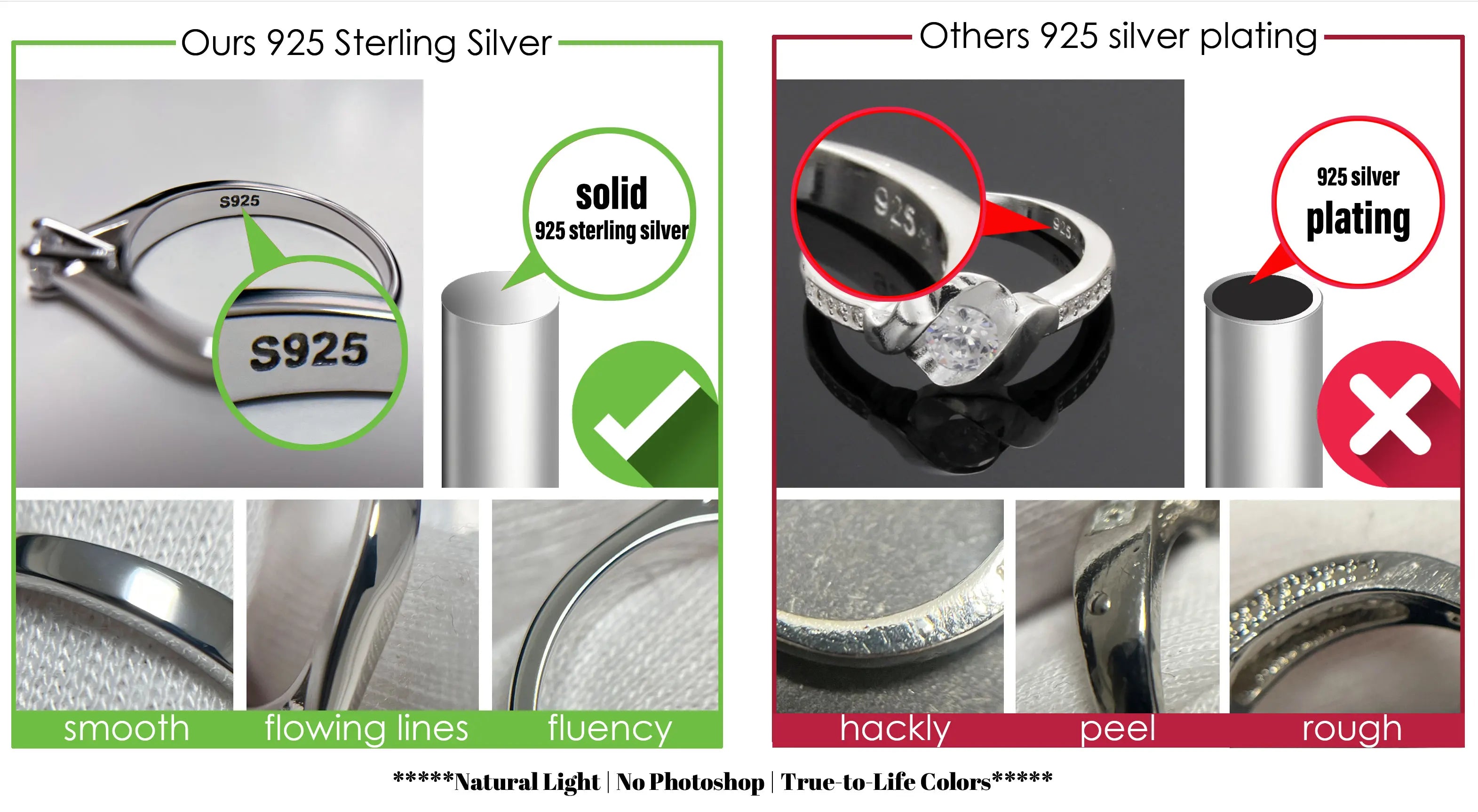 Potiy Vintage 9ct 5A Marquise Shape Cubic Zirconia Solitaire Engagement Ring For Women 925 Sterling Silver 14K Yellow Gold