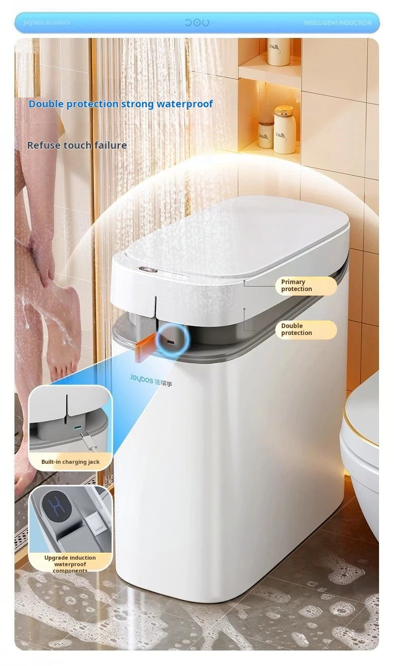 JOYBOS Smart Sensor Trash Can With Auto Adsorption Bag Rechargeable Garbage Trash Can For Home Toilet Living Room Household